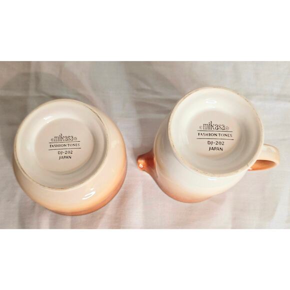 Mikasa Fashion Tones Covered Sugar Bowl Creamer Set Smoked Salmon Color - Picture 2 of 5